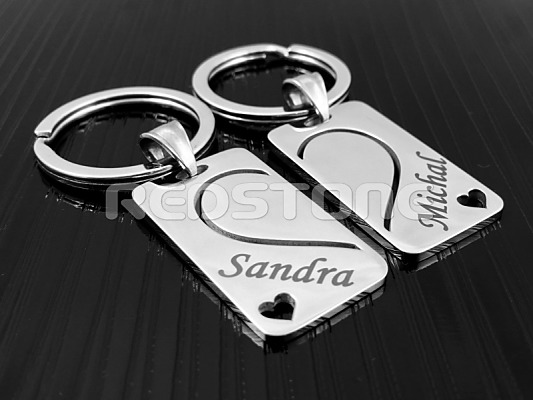 Sada kľúčeniek z chirurgickej ocele pre páry